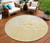 8' Gold Yellow And Wheat Round Nautical Washable Indoor Outdoor Area Rug