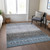 8' X 10' Blue Gray And Charcoal Southwestern Washable Indoor Outdoor Area Rug