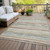 9' X 12' Beige Brown And Gray Striped Washable Indoor Outdoor Area Rug - Beige, Brown, Gray