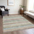 9' X 12' Beige Brown And Gray Striped Washable Indoor Outdoor Area Rug - Beige, Brown, Gray