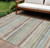 9' X 12' Beige Brown And Gray Striped Washable Indoor Outdoor Area Rug - Beige, Brown, Gray