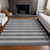 8' X 10' Gray and White Striped Washable Non Skid Indoor Outdoor Area Rug