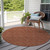 8' Round Terra Cotta Round Geometric Washable Non Skid Indoor Outdoor Area Rug