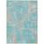 9' X 12' Teal Blue Aqua And Taupe Geometric Washable Indoor Outdoor Area Rug