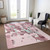 10' X 14' Pink And Gray Abstract Washable Indoor Outdoor Area Rug - Pink, Gray