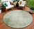 8' Artichoke Green Round Geometric Washable Indoor Outdoor Area Rug - Artichoke Green