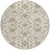 8' Ivory Brown And Gray Round Moroccan Washable Indoor Outdoor Area Rug