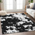 9' X 12' Black And Ivory Abstract Washable Indoor Outdoor Area Rug Transitional Style - Black, Ivory Color