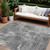 9' X 12' Gray And Charcoal Geometric Washable Indoor Outdoor Area Rug