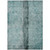 9' X 12' Teal Blue Aqua And Charcoal Abstract Washable Indoor Outdoor Area Rug