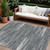8' X 10' Gray And Ivory Striped Washable Indoor Outdoor Area Rug Transitional Style - Gray, Ivory Color