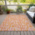 9' X 12' Orange Pink And Beige Abstract Washable Indoor Outdoor Area Rug