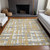 10' X 14' Gold Ivory And Gray Striped Washable Indoor Outdoor Area Rug