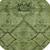 8' Olive Green Fern Green And Artichoke Green Round Floral Washable Indoor Outdoor Area Rug