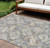 9' X 12' Gray And Brown Geometric Washable Indoor Outdoor Area Rug