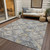 9' X 12' Gray And Brown Geometric Washable Indoor Outdoor Area Rug