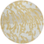 8' Gold Gray And Ivory Round Animal Print Washable Indoor Outdoor Area Rug