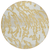 8' Gold Gray And Ivory Round Animal Print Washable Indoor Outdoor Area Rug