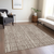 9' X 12' Brown And Ivory Striped Washable Indoor Outdoor Area Rug