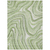 8' X 10' Artichoke Green And Ivory Abstract Washable Indoor Outdoor Area Rug