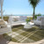 8' Olive Green Gold And Brown Round Plaid Washable Indoor Outdoor Area Rug