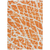 8' X 10' Orange and White Abstract Washable Non Skid Indoor Outdoor Area Rug
