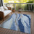 10' X 14' Blue Gray And Ivory Abstract Washable Indoor Outdoor Area Rug