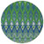 8' Green And Blue Round Southwestern Washable Indoor Outdoor Area Rug