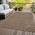9' X 12' Brown Gold And Ivory Polka Dot Washable Indoor Outdoor Area Rug