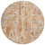 8' Orange And Gray Round Abstract Washable Indoor Outdoor Area Rug - Orange, Gray