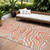 9' X 12' Coral And Ivory Animal Print Washable Indoor Outdoor Area Rug