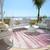 8' Blush And Ivory Round Abstract Washable Indoor Outdoor Area Rug