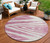 8' Blush And Ivory Round Abstract Washable Indoor Outdoor Area Rug