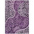 9' X 12' Purple And Charcoal Floral Medallion Washable Indoor Outdoor Area Rug