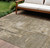 9' X 12' Brown And Beige Abstract Washable Indoor Outdoor Area Rug - 880016446562