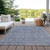 8' X 10' Denim Blue And Gray Oriental Washable Indoor Outdoor Area Rug