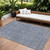 8' X 10' Denim Blue And Gray Oriental Washable Indoor Outdoor Area Rug
