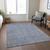 8' X 10' Denim Blue And Gray Oriental Washable Indoor Outdoor Area Rug