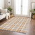 10' X 14' Peach And Beige Plaid Washable Indoor Outdoor Area Rug