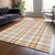 10' X 14' Peach And Beige Plaid Washable Indoor Outdoor Area Rug