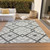9' X 12' Gray Charcoal And Ivory Geometric Washable Indoor Outdoor Area Rug