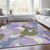 9' X 12' Lavender Ivory And Sage Abstract Washable Indoor Outdoor Area Rug