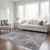 8' X 10' Mocha and Blue Abstract Washable Non Skid Indoor Outdoor Area Rug