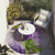 8' Round Purple Round Abstract Washable Non Skid Indoor Outdoor Area Rug Transitional Style - Purple Color