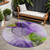 8' Round Purple Round Abstract Washable Non Skid Indoor Outdoor Area Rug Transitional Style - Purple Color