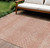 9' X 12' Salmon And Ivory Chevron Washable Indoor Outdoor Area Rug