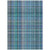 10' X 14' Blue Teal and Gray Plaid Washable Non Skid Indoor Outdoor Area Rug