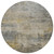 8' Pewter And Wheat Round Abstract Washable Indoor Outdoor Area Rug