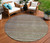 8' Brown And Denim Blue Round Striped Washable Indoor Outdoor Area Rug