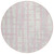 8' Pink Gray And Ivory Round Striped Washable Indoor Outdoor Area Rug